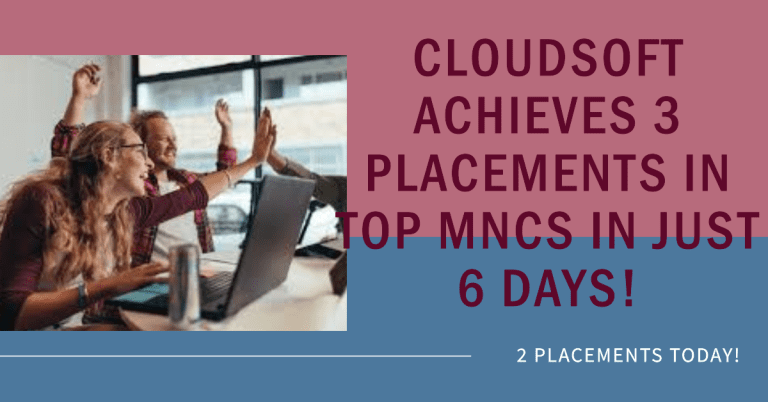 3 placements in cloudsoftsolutions