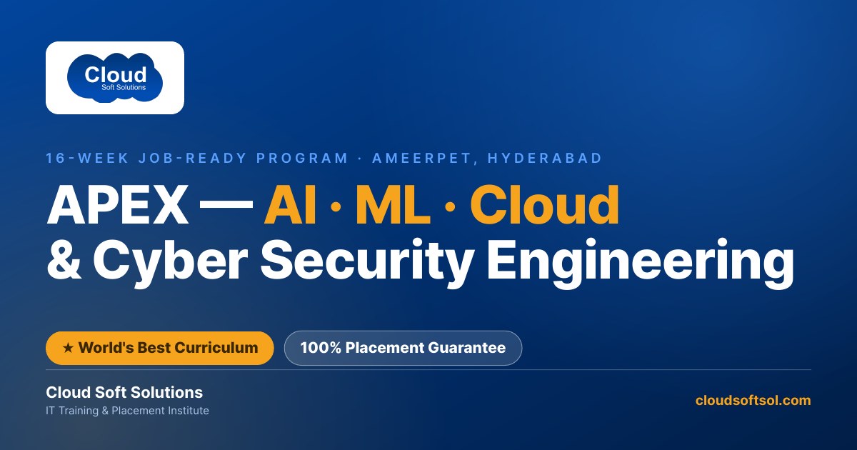 APEX — AI, ML, Cloud & Cyber Security Engineering Program in Ameerpet, Hyderabad · Cloud Soft Solutions