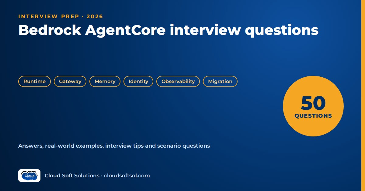Amazon Bedrock AgentCore interview questions 2026: 50 questions on Runtime, Gateway, Memory, Identity, Observability and migration