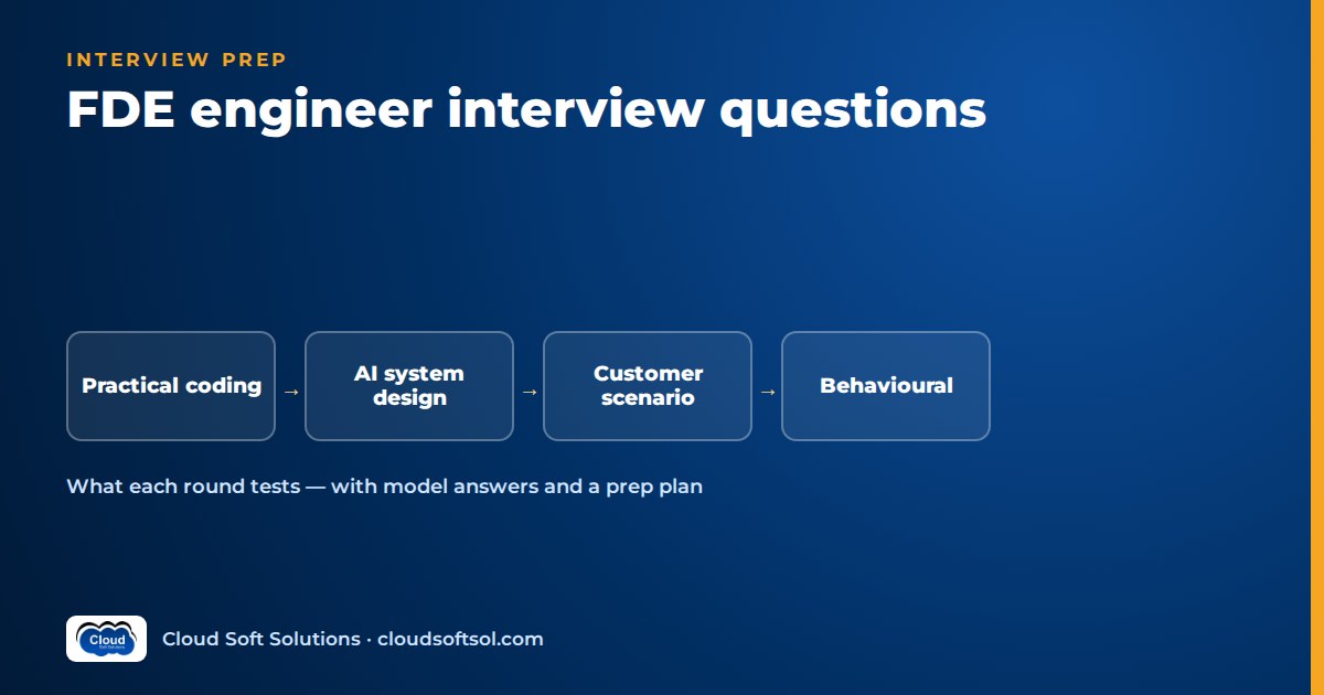 The four FDE interview rounds: practical coding, AI system design, customer scenario and behavioural